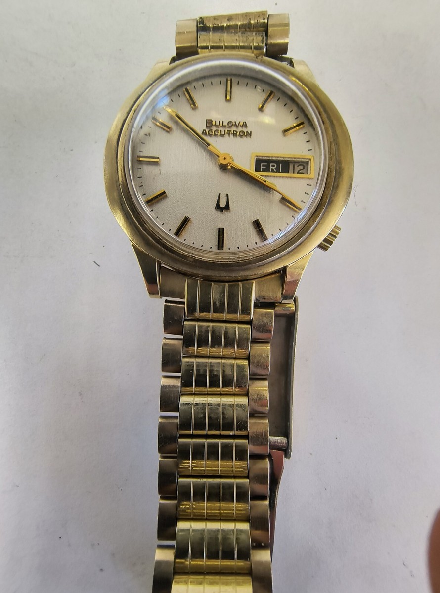 BULOVA Accutron 腕時計 ゴールド/グリーン Vintage 14k Gold Bulova Accutron Quarts Wrist Watch. | eBay