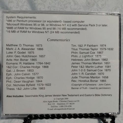 The Spurgeon Selection of New Testament Commentaries Vol. 1 Bible Scripture CD - Picture 2 of 2