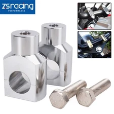 For Harley Dyna Fatboy Softail Sportster 1" Silver Motorcycle Handlebar Risers