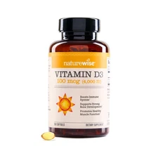 Vitamin D3 4000Iu (100 Mcg) Healthy Muscle Function, and Immune Support, Non-Gmo