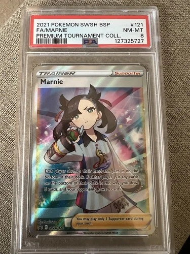Pokémon Marnie SWSH121 Sword & Shield Promo Full Art Holo PSA 8