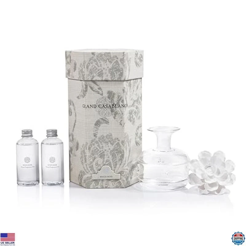 Reed Diffuser Home Fragrance Oil - Porcelain Flower Design, White Rose, 6.76 Oz - Image 2 of 4