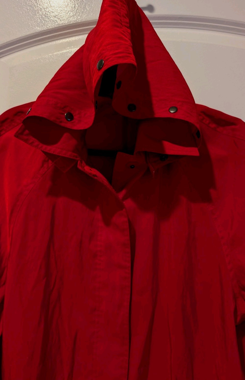 Mycra Pac Tour Women's Red Long Sleeve Button Front Rain Trench Coat Size S/M