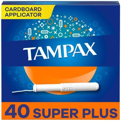Tampax Cardboard Tampons for Women Super Plus Plus, (40ct)