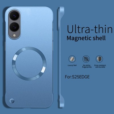 For Samsung Galaxy S25 Edge, Frameless Magnetic Glossy Hard Back Slim Cover Case