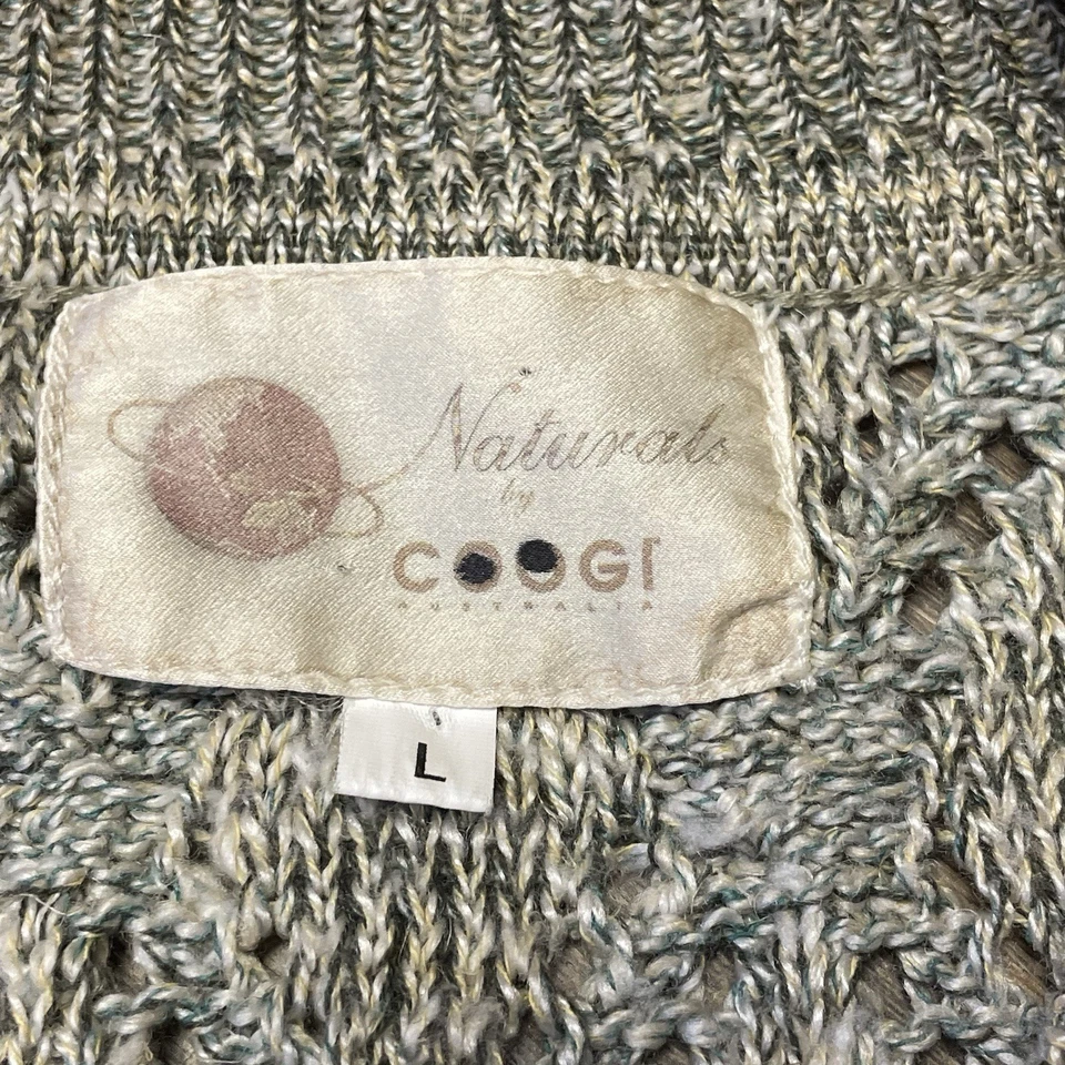 VTG Naturals By COOGI Australia Earth Tone 3D Knit Sweater Linen Cotton Cardigan - Image 2 of 4