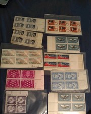 Group of 10 All different Plate blocks of US stamps 1950-60 era, lot  11
