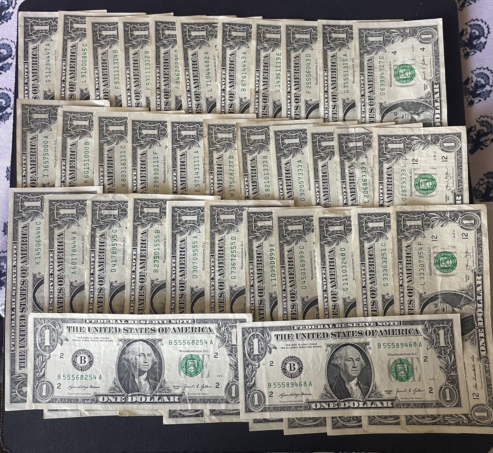 Worthless Bank Notes WORTHLESS 35 Angel notes Fancy Serial Number One Dollar Bill READ ...