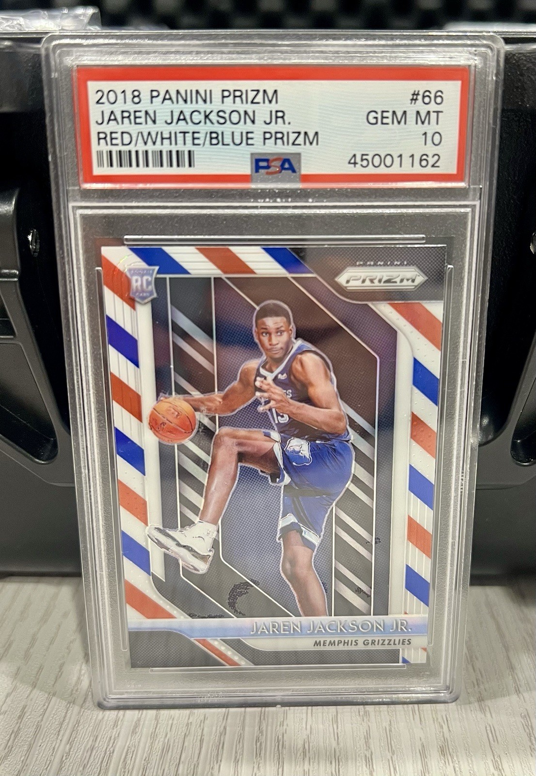 2018 Prizm Jaren Jackson Jr Red White Blue Rookie Prizm #66 PSA 10 Gem Mint