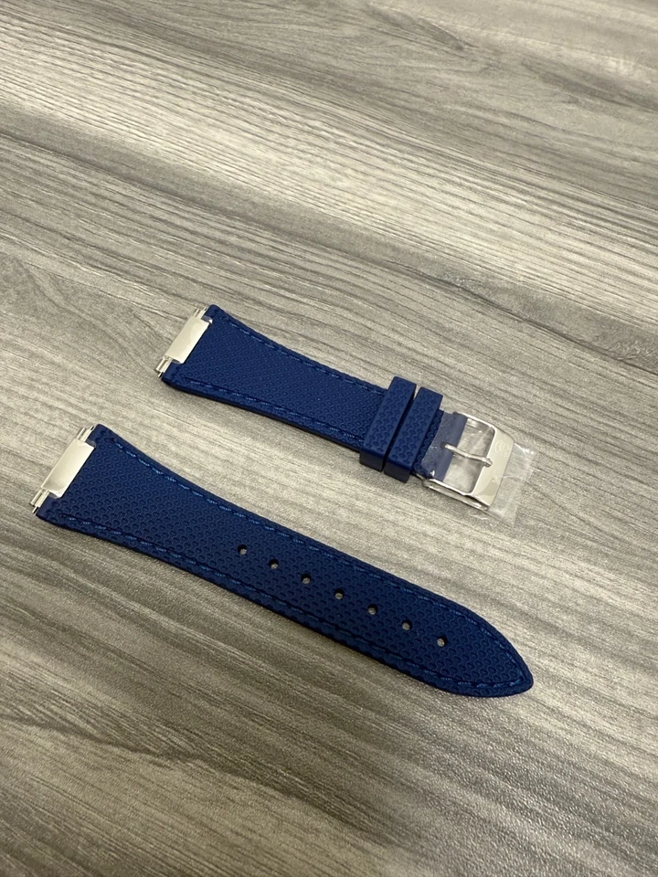 NUEVA Correa de Goma Original Frederique Constant 25.5mm Highlife Azul Foto 2 de 4