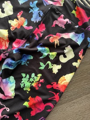 Charlie's Project DISNEY Girls TW Leggings Floral Multicolor Stretch 26'' EUC