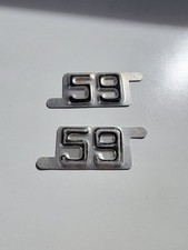 PAIR 1959 NEBRASKA vintage License Plate METAL Registration Date TAB Tag 59 