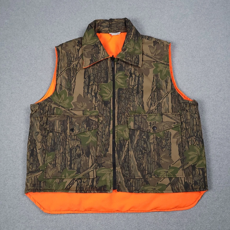 Vintage Winchester Vest Men Large Trebark Camo Hunting HiVis Reversible Midlayer - Image 2 of 4