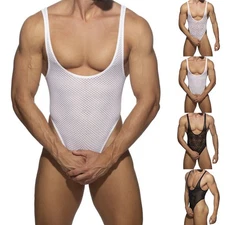 Men's Sleeveless Lace Jumpsuit for Crossdress and Comfortable Nightwear