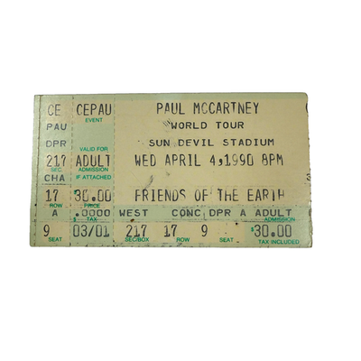 Paul McCartney Concert Ticket - | McCARTNEY Stub Wings Stadium