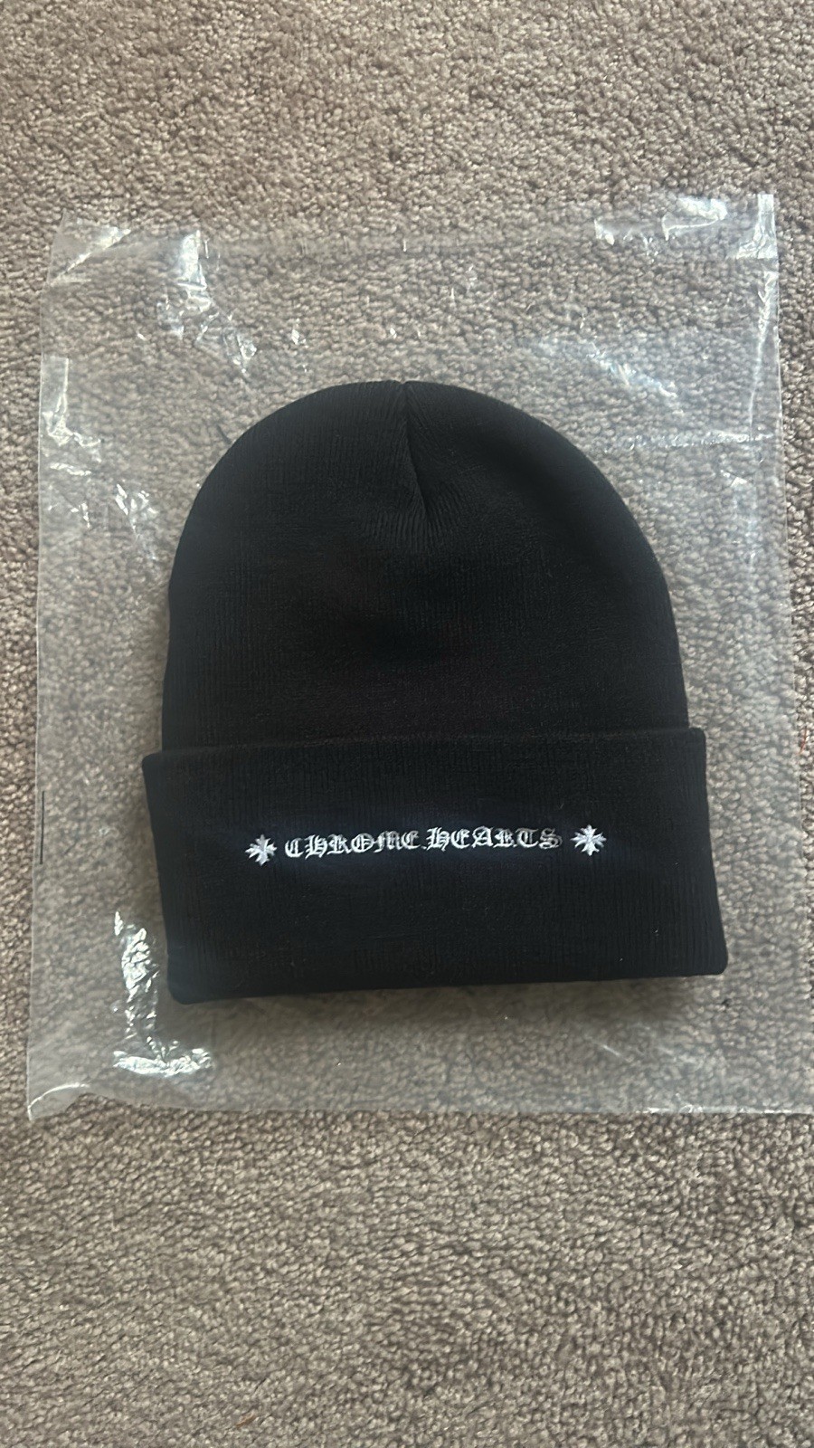 Chrome Hearts Black Beanie Women's Casual Hat I ❤️ NY Logo Stylish Knit Cap thumbnail 2