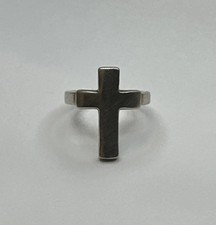 Vintage 925 Sterling Silver Cross Ring / Size 6
