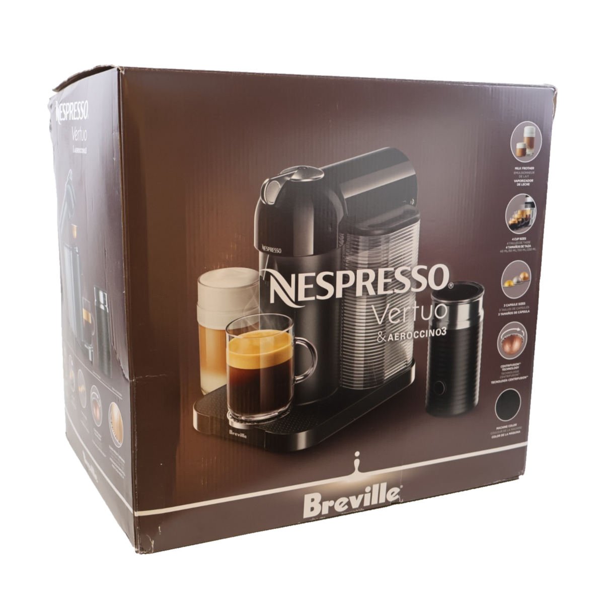Nespresso Vertuoline Vertuo Black Aeroccino3 Milk Frother