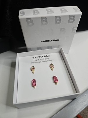 Baublebar Earrings Balanced Diet Ice Cream Earrings NEW IN BOX Cute Fun Gift