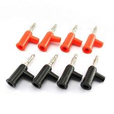 8pcs Stackable Solderless Banana Plugs 4MM 4pcs Red  4pcs Black 