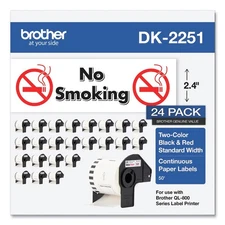 Boardwalk DK225124PK 2.44" x 50 ft. Cont Paper Label Tape - White (24/Pack) New