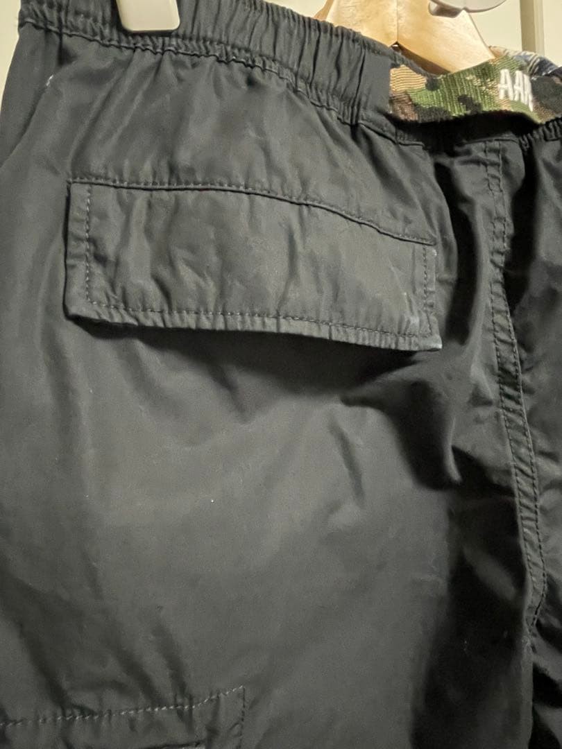 Aape A BATHING APE Cotton Cargo Pants Black S Camouflage Belt BA0226235 thumbnail 5
