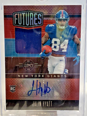 Panini 2023 Legacy Jalin Hyatt RC Patch Auto /100 Giants Futures Patch #FAPS-23