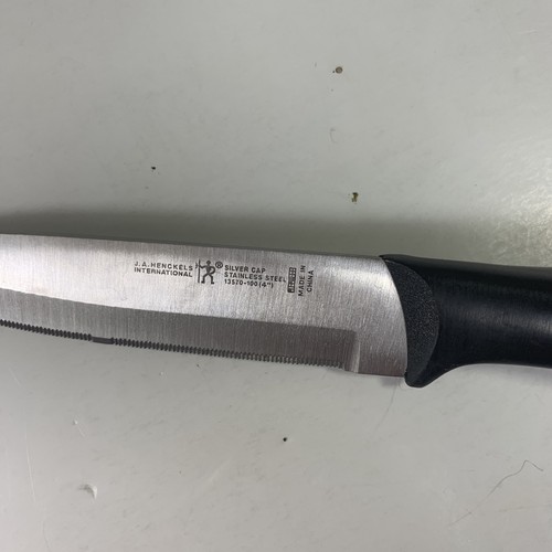 J.A. Henckels Utility Knife 13570-100 Serrated 4” Blade Silver Cap - Picture 3 of 10