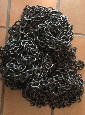 Starke 5mm x 21mm 22m Länge SCHWERLAST schwarz plattiert geschweißt Kette Sicherheitsschloss