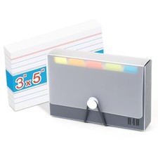 H4D 3x5 Index Card Case with 100 Heavyweight Ruled Index Cards and 3"x5" Black