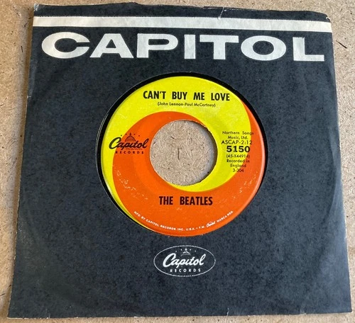 Beatles NOS NM 1964 Unplayed Looking 45 Can't Buy Me Love + Capitol sleeve