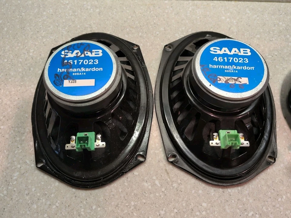 Juego de altavoces de puerta SAAB 9-5 Harman Kardon RR LR 1999-2009 cubierta trasera/LF RF fabricante de equipos originales Foto 2 de 4