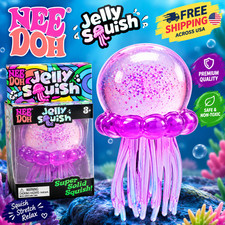NeeDoh Jellyfish Cube Squishy Stress Relief Fidget Sensory Toy With