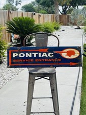Pontiac Porcelain Advertising Sign 36 Inches
