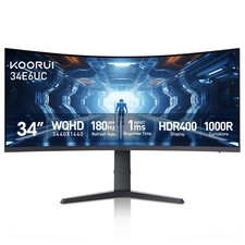 KOORUI 34" Curved Ultrawide WQHD 1440p Gaming Monitor 180Hz 1000R PIP/PBP