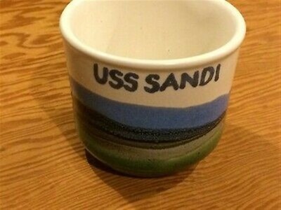 Wendt Pottery bowl, USS Sandi, white mountain, raku overlay, 1993, Idaho