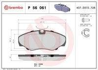 P 56 061 Brembo Bremsbelagsatz, Scheibenbremse FüR ,Nissan,Opel,Renault,Vauxhall