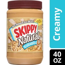 SKIPPY Natural Creamy Peanut Butter Spread, 7 G Protein per Serving, 40 Oz..