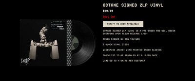 Don Toliver Octane Signed Autographed Cover 2LP Black Vinyl  1st Press