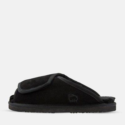 Lamo Women's Open Toe Wide Wrap Slippers Black