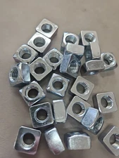 1/2"-13 Grade 2 Steel Square Nuts Zinc Clear Coarse Thread (25)