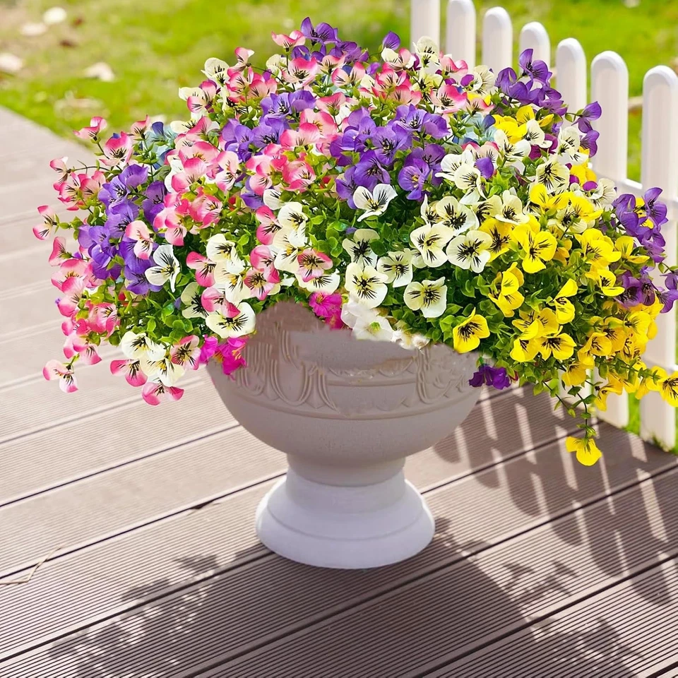 Kunstblumen Wetterfest UV-beständig Außen Balkon Garten 6 Bündel - Bild 4 von 4