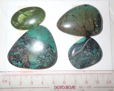 Turquoise Stone Flat Free Form Cabochon 253 Carat 4 pieces 50.6 gram