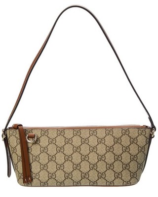 Gucci Gg Emblem Small Gg Supreme Canvas & Leather Shoulder Bag Women's
