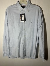 Tommy Hilfiger Regular Fit Stretch Button Down Oxford Blue LARGE NWT N1