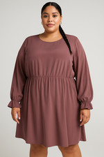 BRAND NEW - CITY CHIC BURGUNDY BLOUSON DRESS SIZE XL