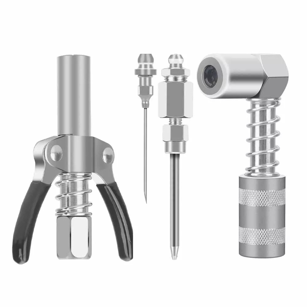 Grease Gun Accessory Kit 90 Degree Coupler Adapter Grease Needle Tips Dispenser