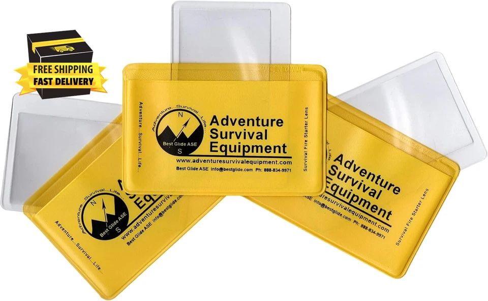 Lente Fresnel tamaño tarjeta de crédito arranque contra incendios y lentes lupa (paquete de 3 - amarillo Foto 3 de 4