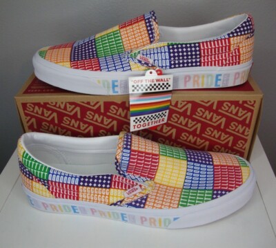 Vans LGBTQ+ Pride Classic Slip-On Shoes Rainbow Patchwork  display picture 2