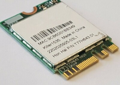 Killer 1535 QCNFA364A  802.11ac BT NGFF T77H643.01 0C08-00NY0PB - Damaged Label